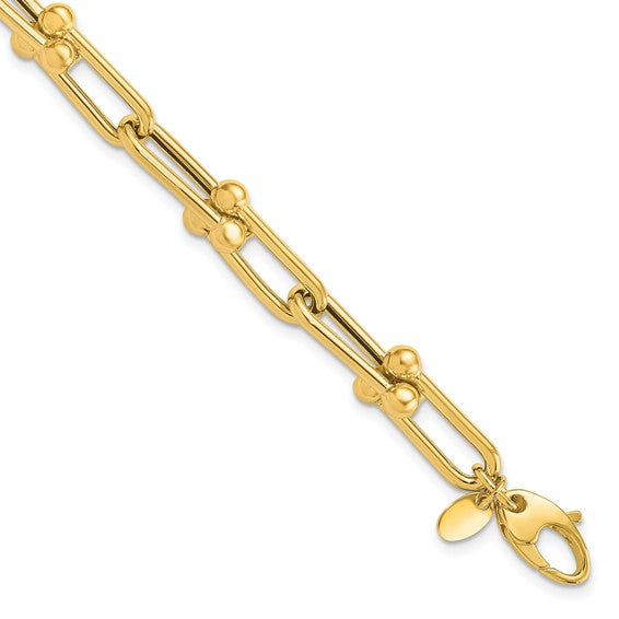 Leslie's 14K Gold Fancy Paper Clip Link Bracelet