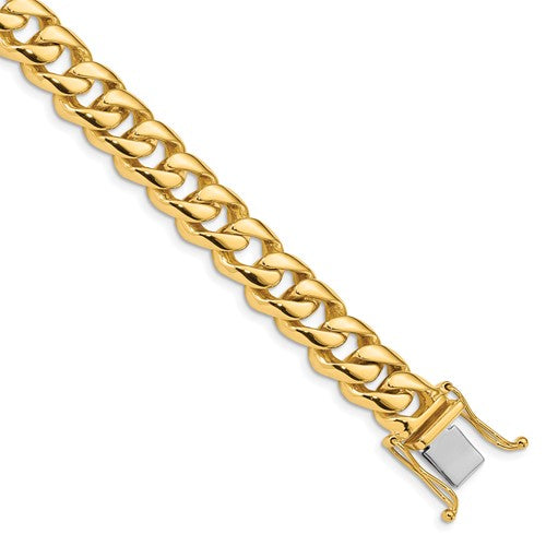 14k 9.6mm Hand-polished Rounded Curb Link Bracelet
