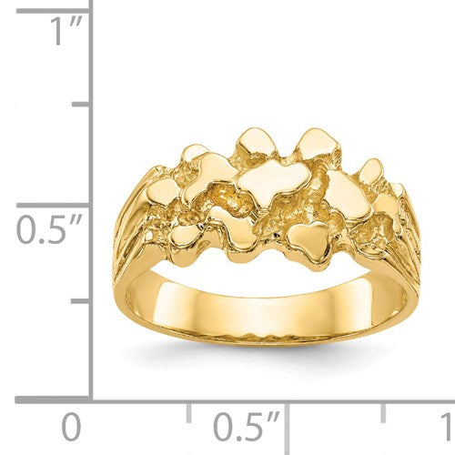14k Gold Men's Pinky Nugget Ring