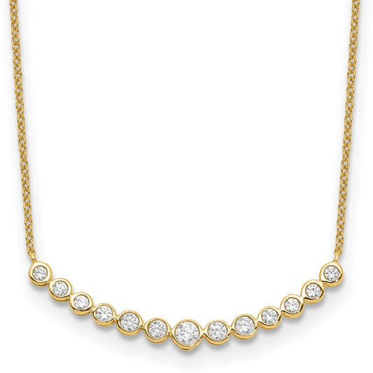 14k Gold 1/2cttw Diamond Curve Bar Necklace