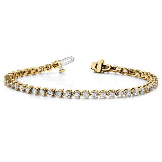 Lab Grown VS/SI D,E,F Diamond Tennis Bracelet, 14k Yellow Gold