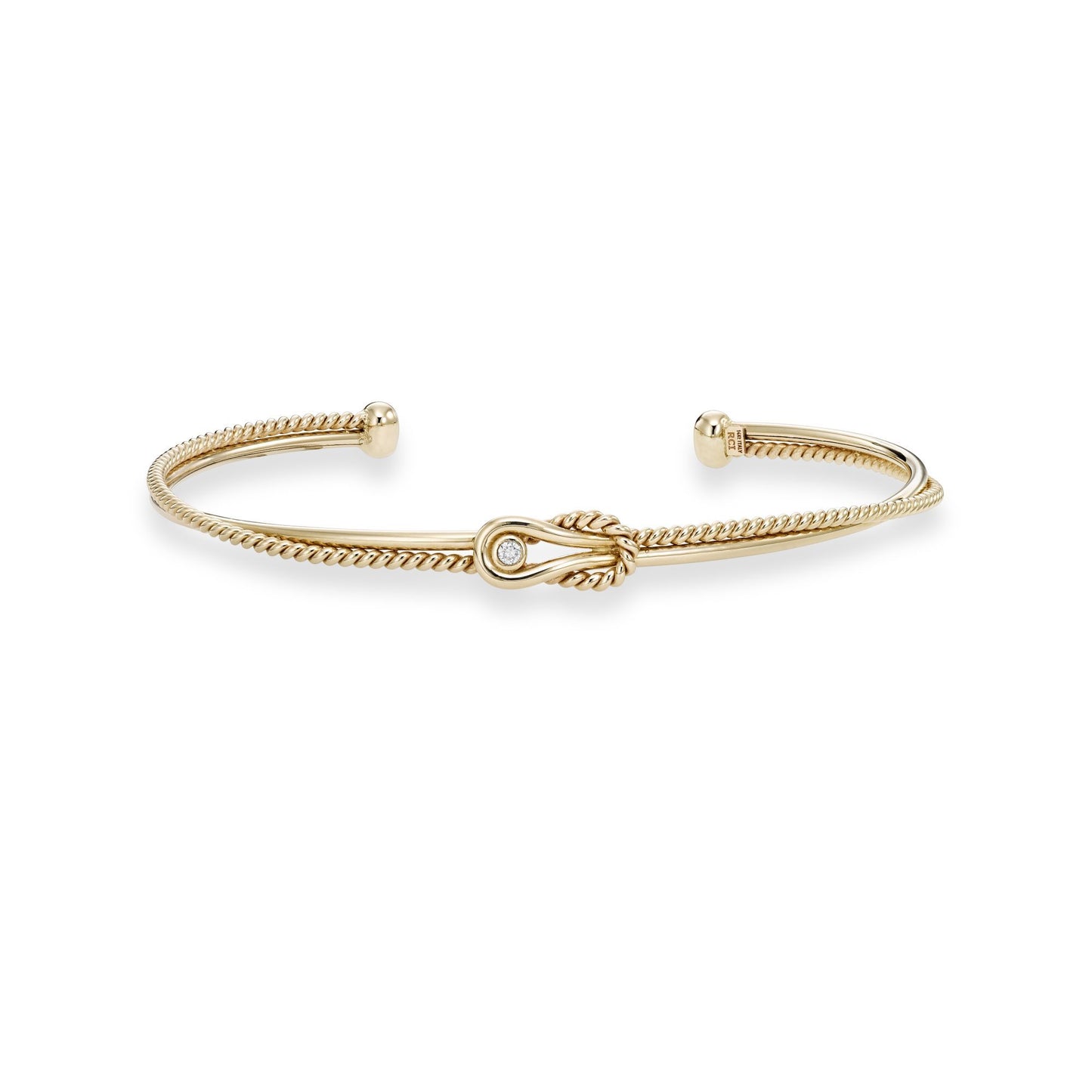 L'INFINITO 14K GOLD & DIAMOND KNOT CUFF by Phillip Gavriel
