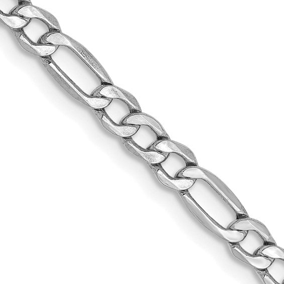 14k White Gold Figaro Chain. 20 inches