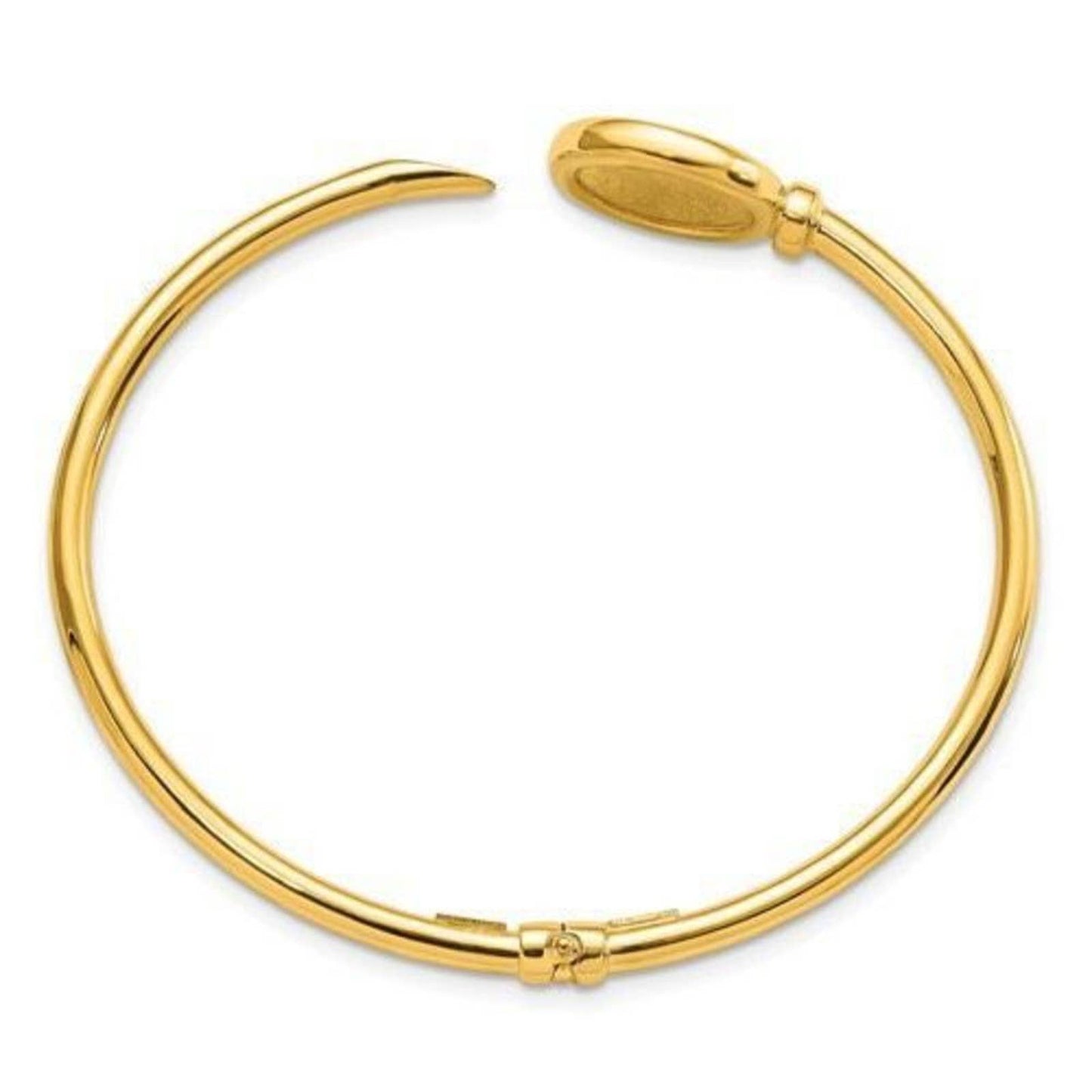 Leslie's 14k Polished and Matte Coin Hinged Bangle