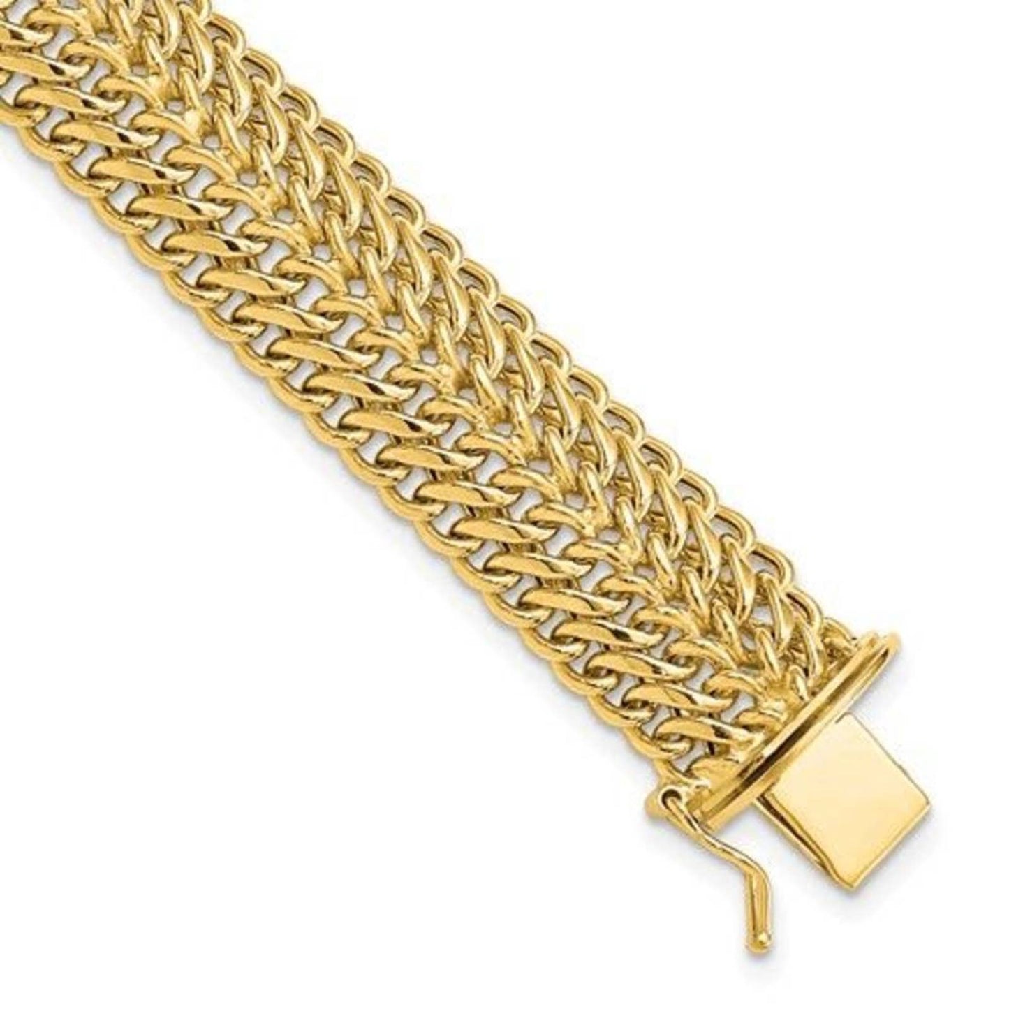 14k Gold Fancy Link Bracelet, 7.5 inches long, New