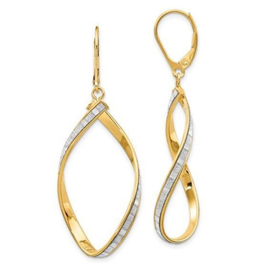 Leslie's 14K Glimmer Infused Twisted Leverback Earrings