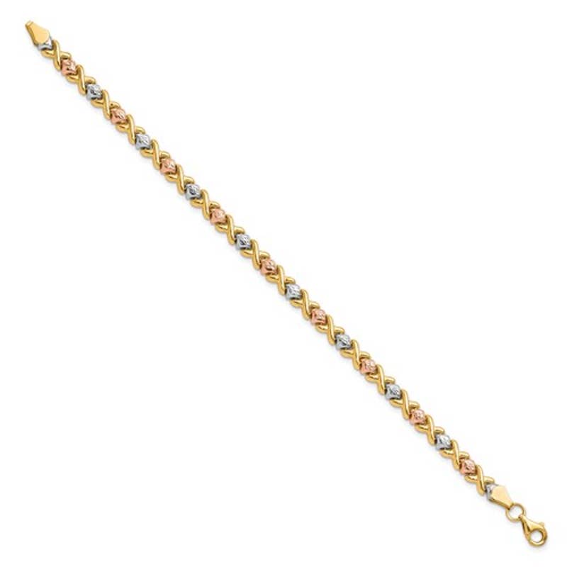 Leslie's 10k Tri-color Hugs and Kisses Bracelet