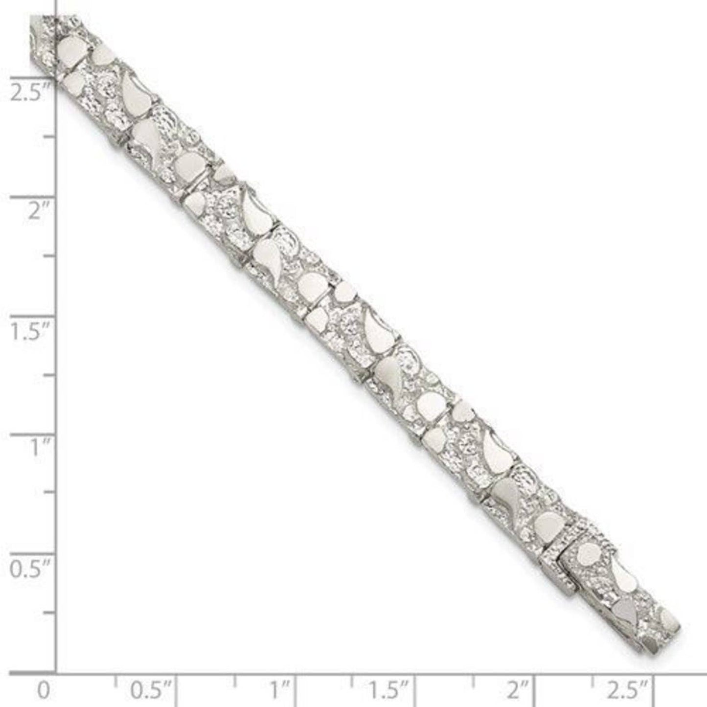 New Sterling Silver 7mm Nugget Bracelet