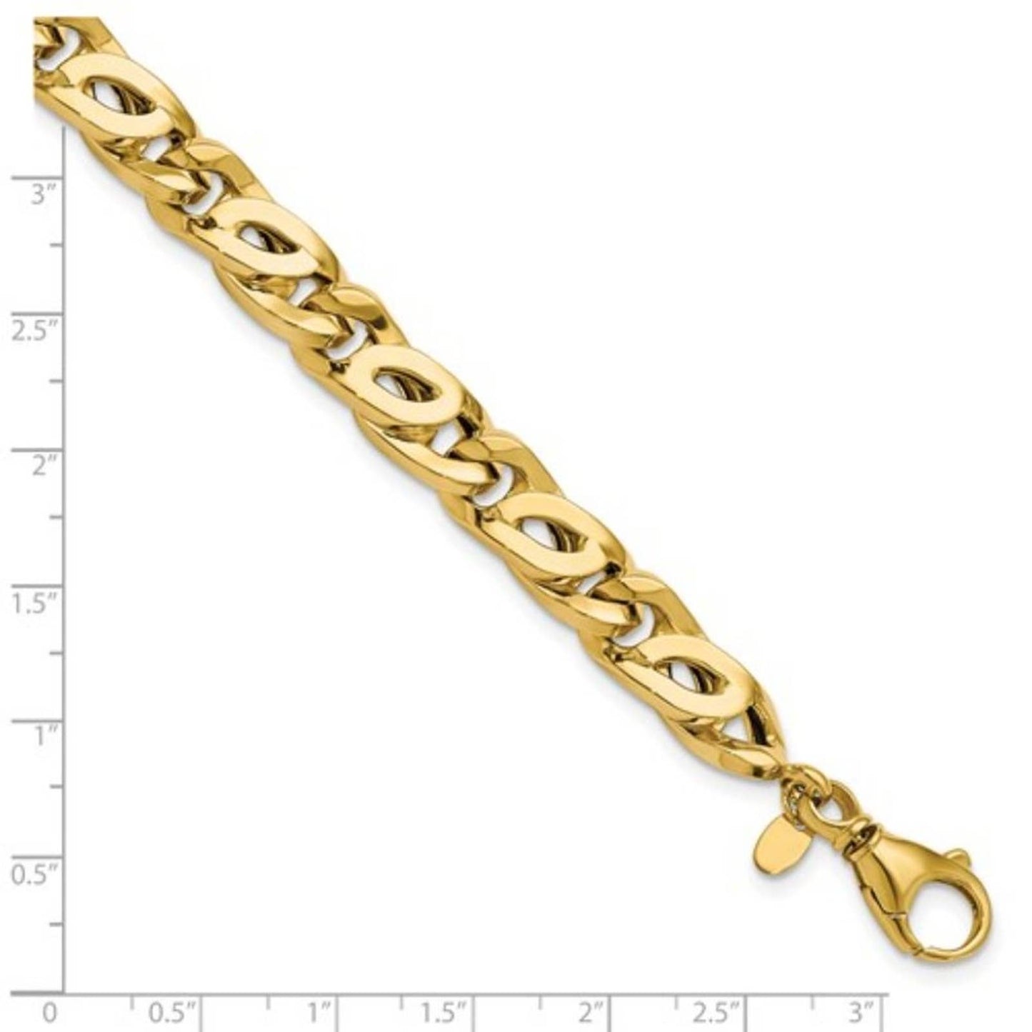 New, 14k Gold Men's Tiger's Eye Link Bracelet, 9 inches long