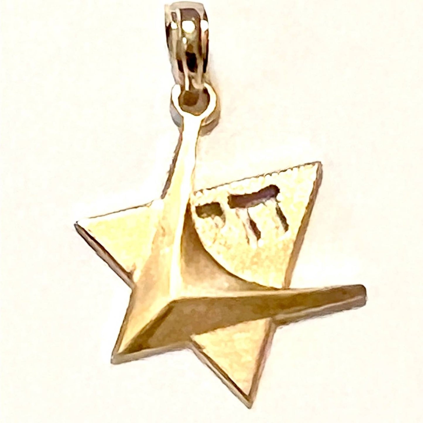 14K Polished Star Of David with Judaica Charm