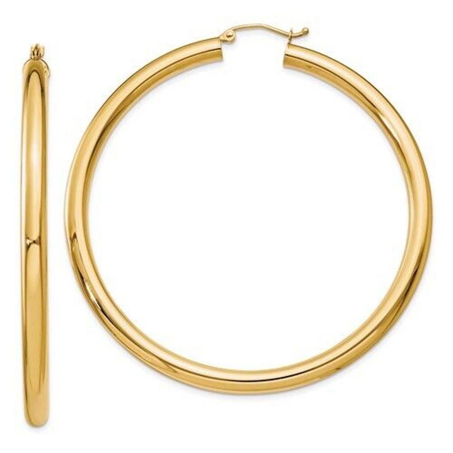 14k Italian Gold Large 60mm Hoop Earrings