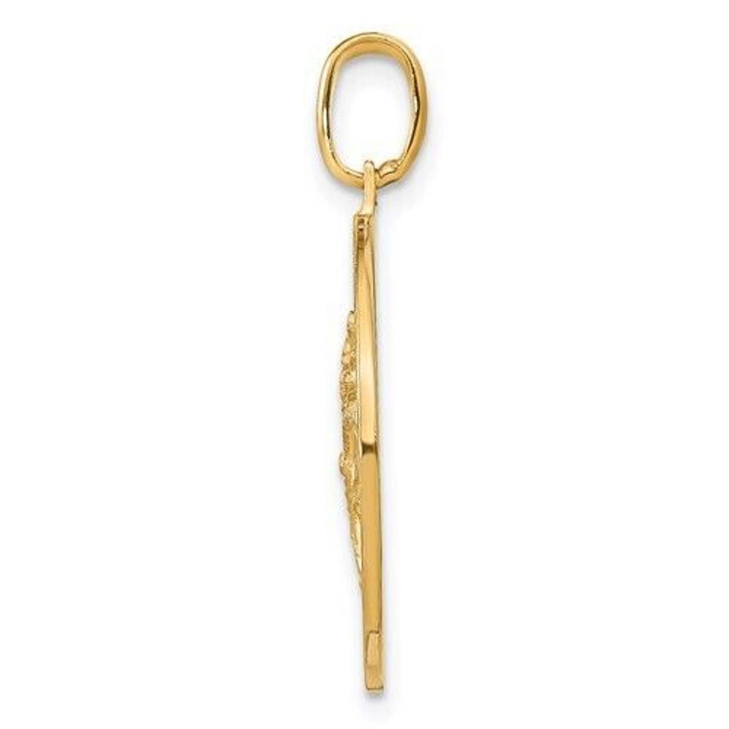 Leslie's 14k Polished and Satin Round St. Christopher Pendant