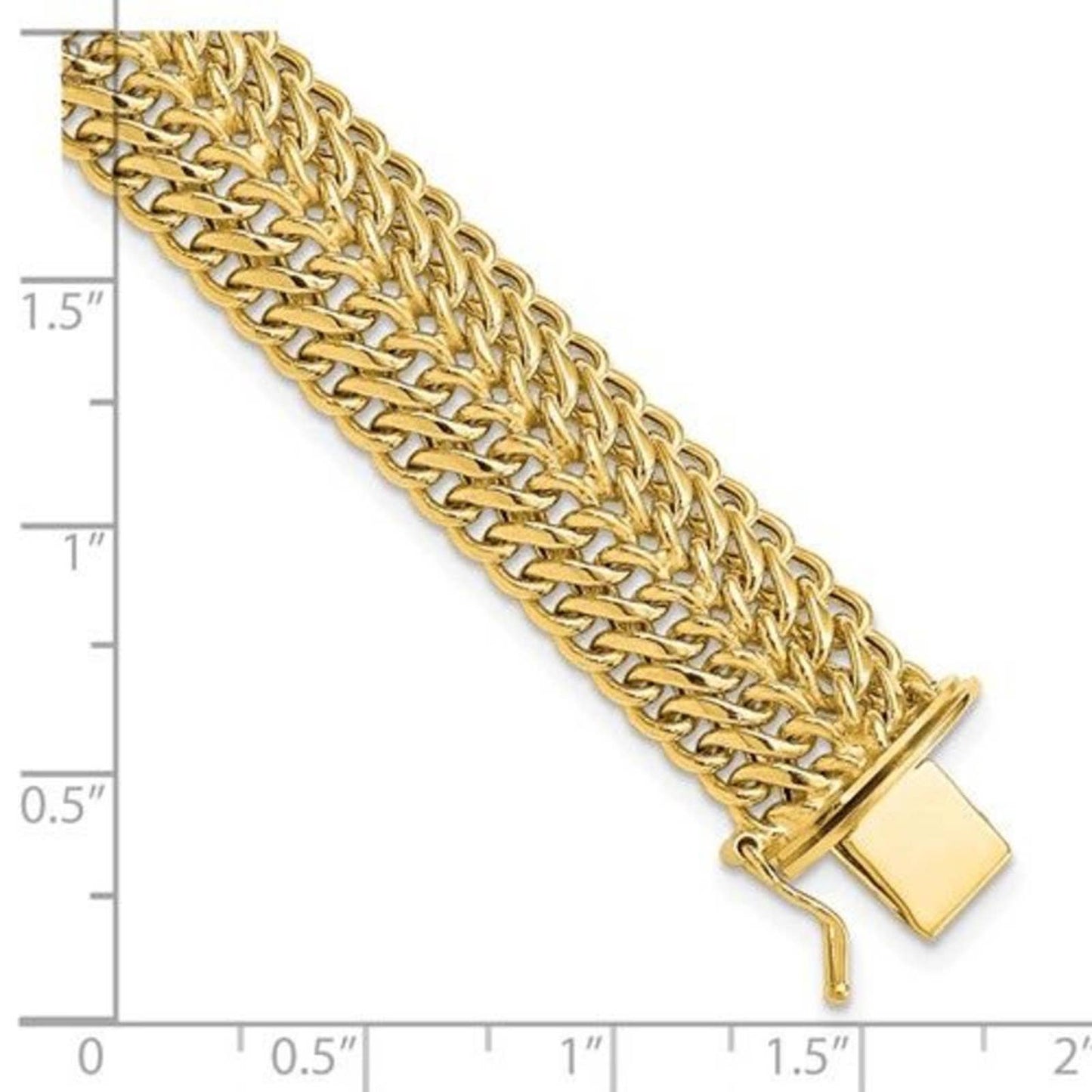 14k Gold Fancy Link Bracelet, 7.5 inches long, New