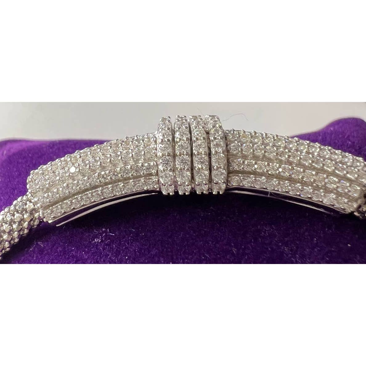 Sterling Silver  CZ Mesh Bracelet