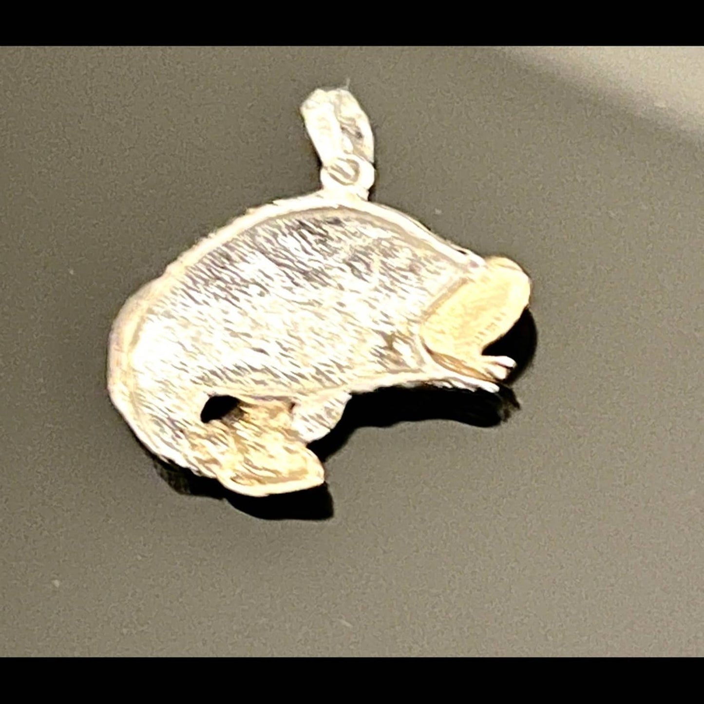 Sterling Silver Polished Jumping Bass with 14k Accents Pendant