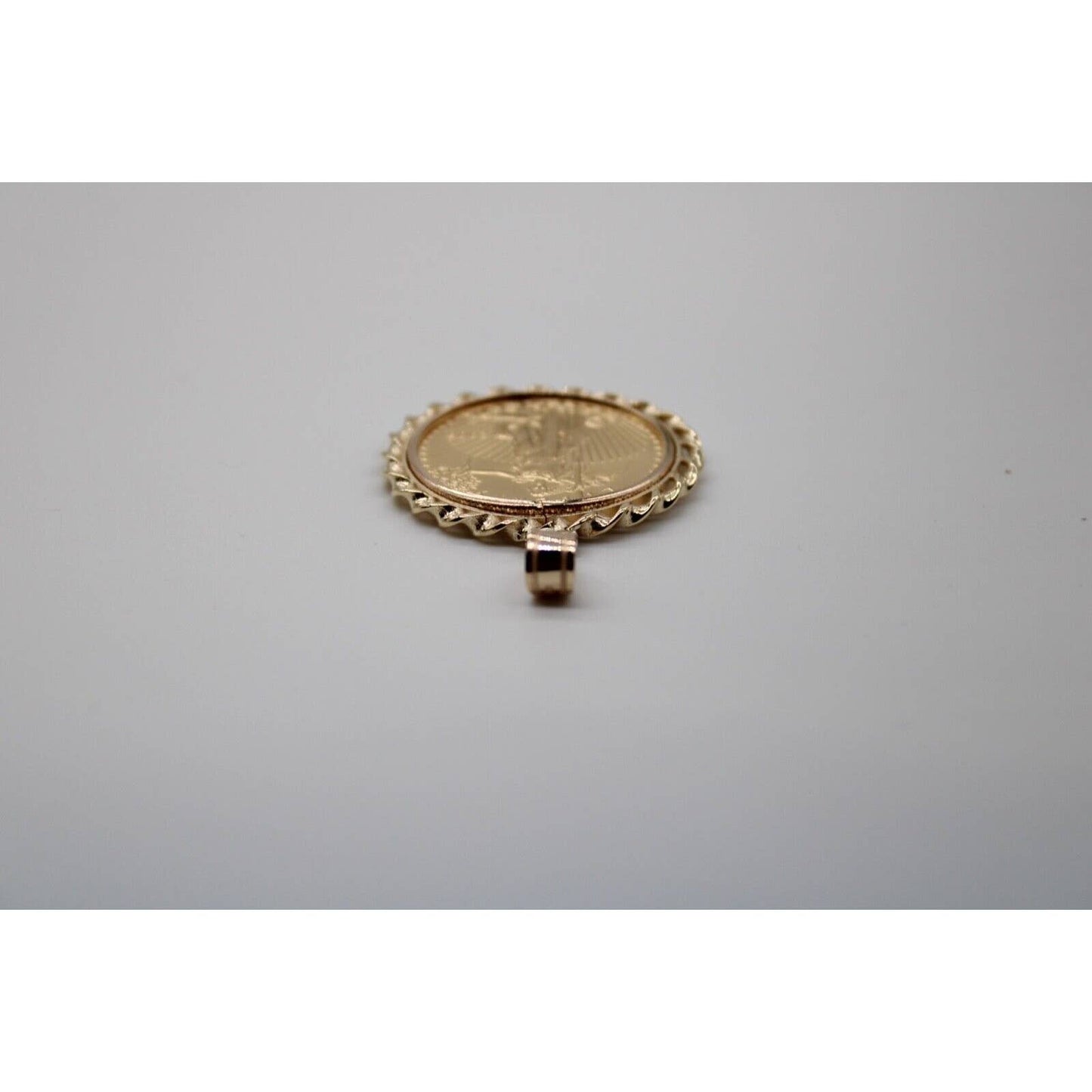 14k Twisted Wire Polished Screw Top Bezel With 1/2 ounce American Eagle Coin
