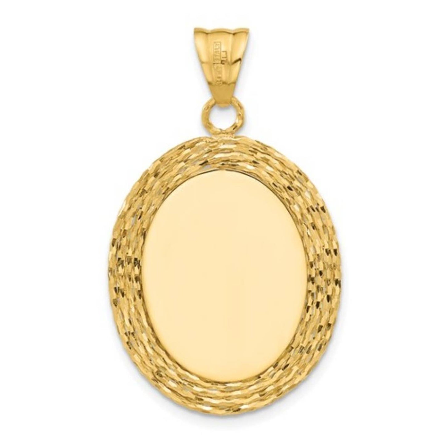 New, 14K Diamond-cut Natural Shell Portrait Cameo Pendant