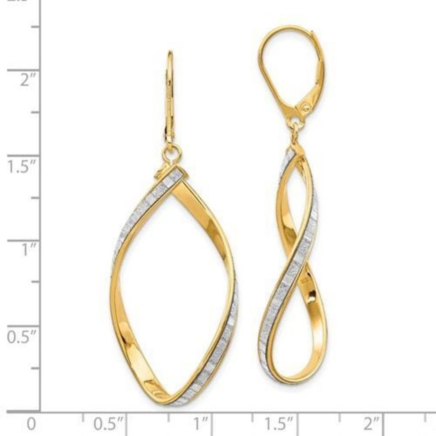 Leslie's 14K Glimmer Infused Twisted Leverback Earrings