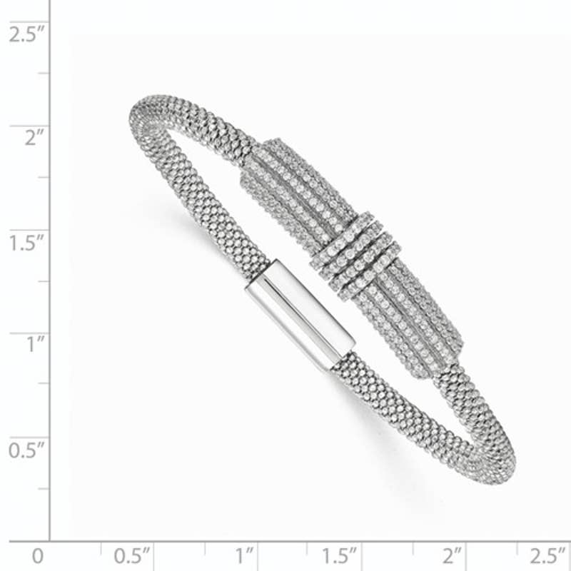 Sterling Silver  CZ Mesh Bracelet