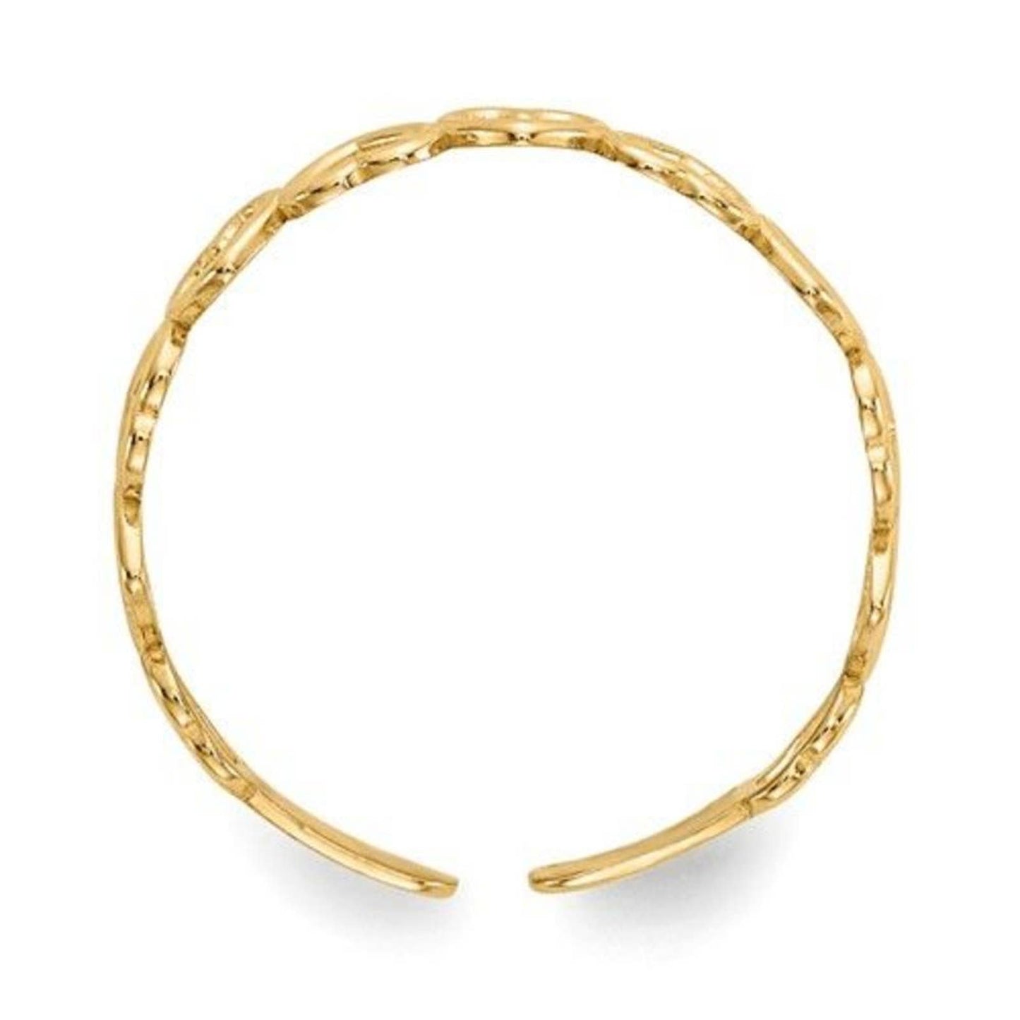 14k Gold Open Hearts Toe Ring
