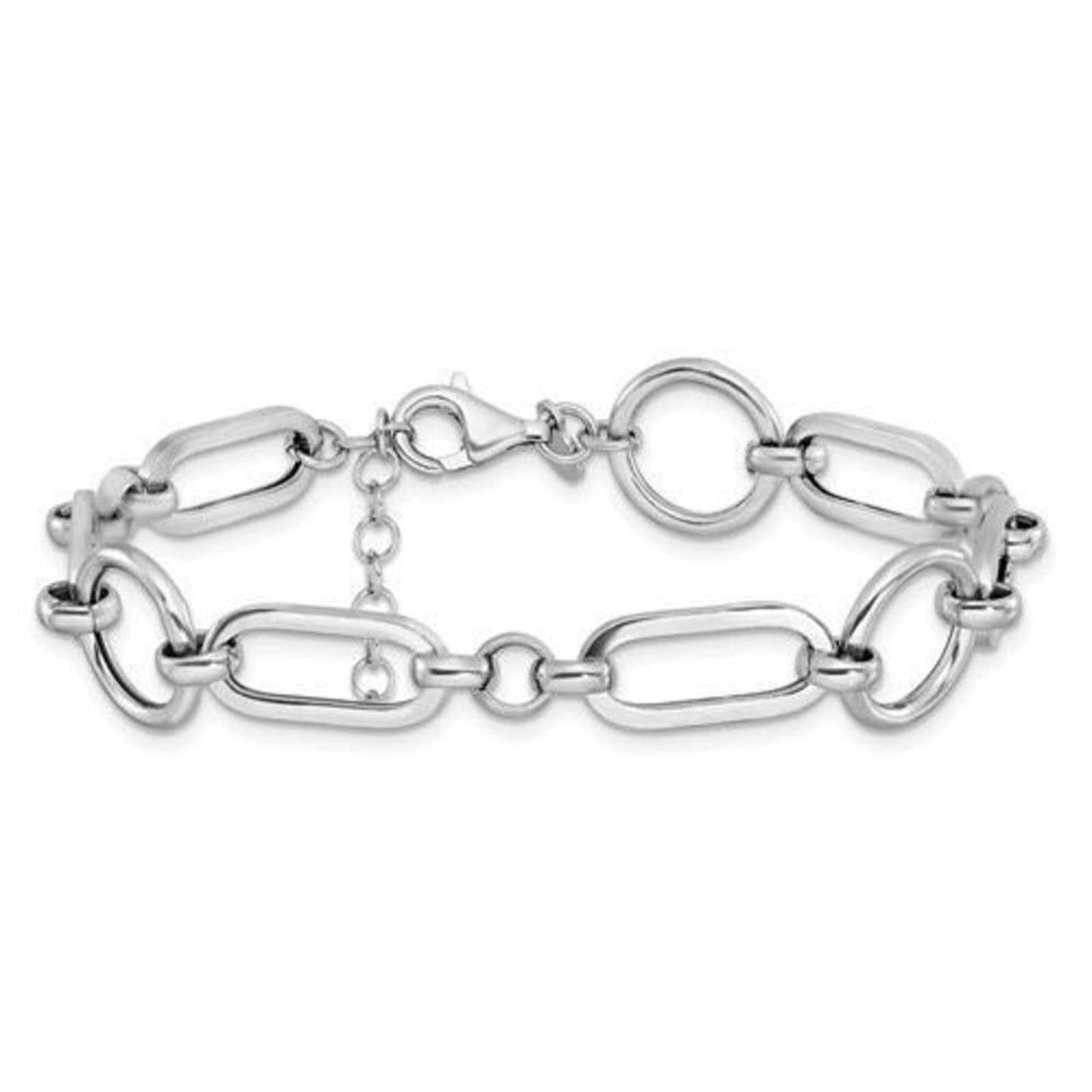 Sterling Silver Fancy Link Bracelet made by Leslies Jewelry