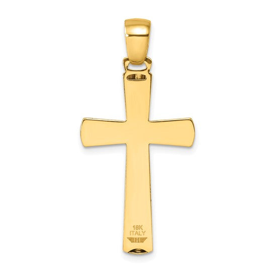 Herco 18K Two-tone Gold Polished and Satin Crucifix Pendant