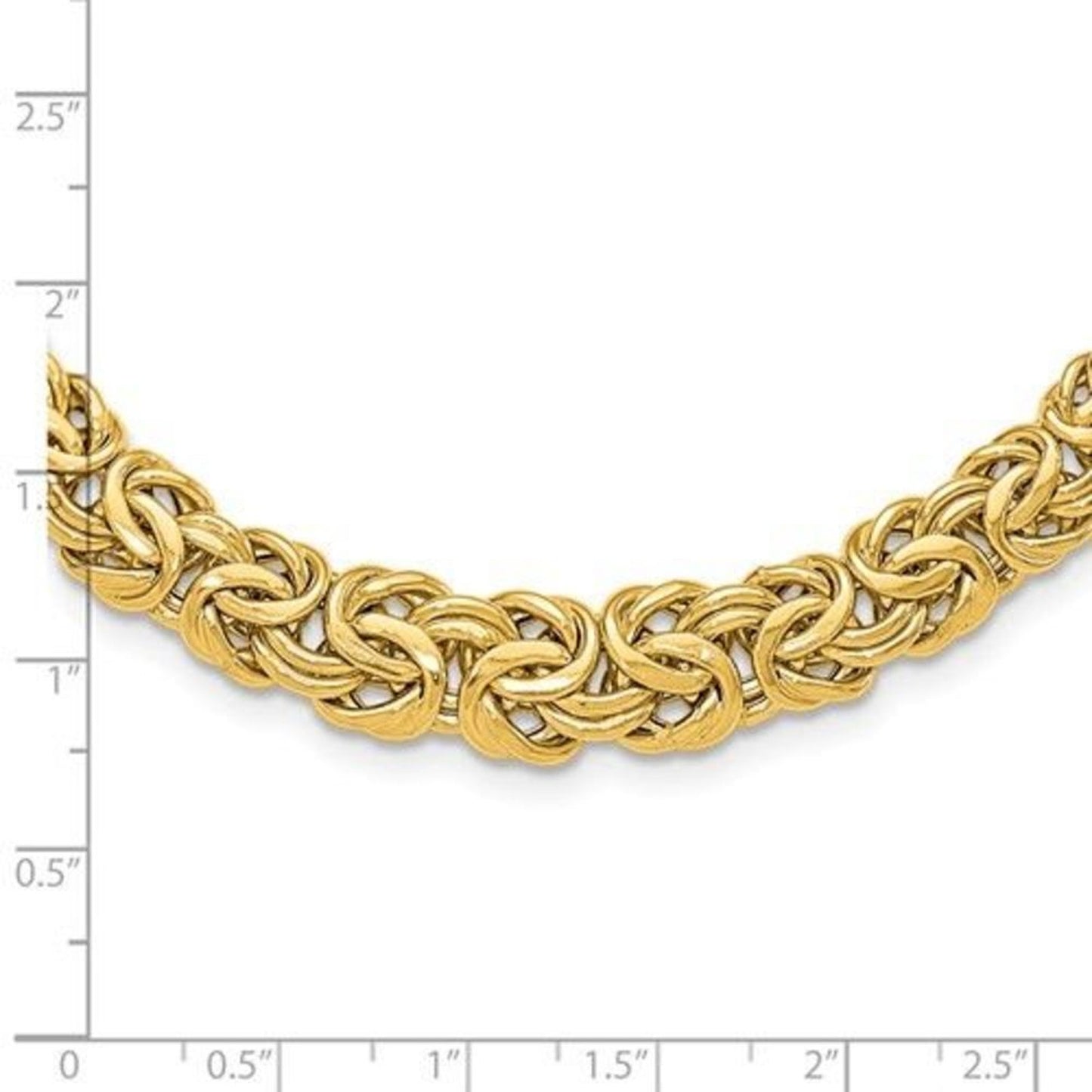 Herco 18K Polished and Textured 7.5mm Byzantine 18 inch Necklace