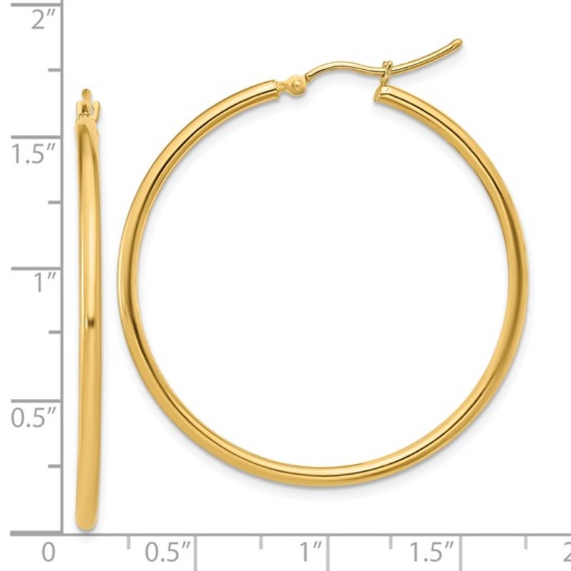 Leslie's 14K 2x40mm Polished Hoop Earrings