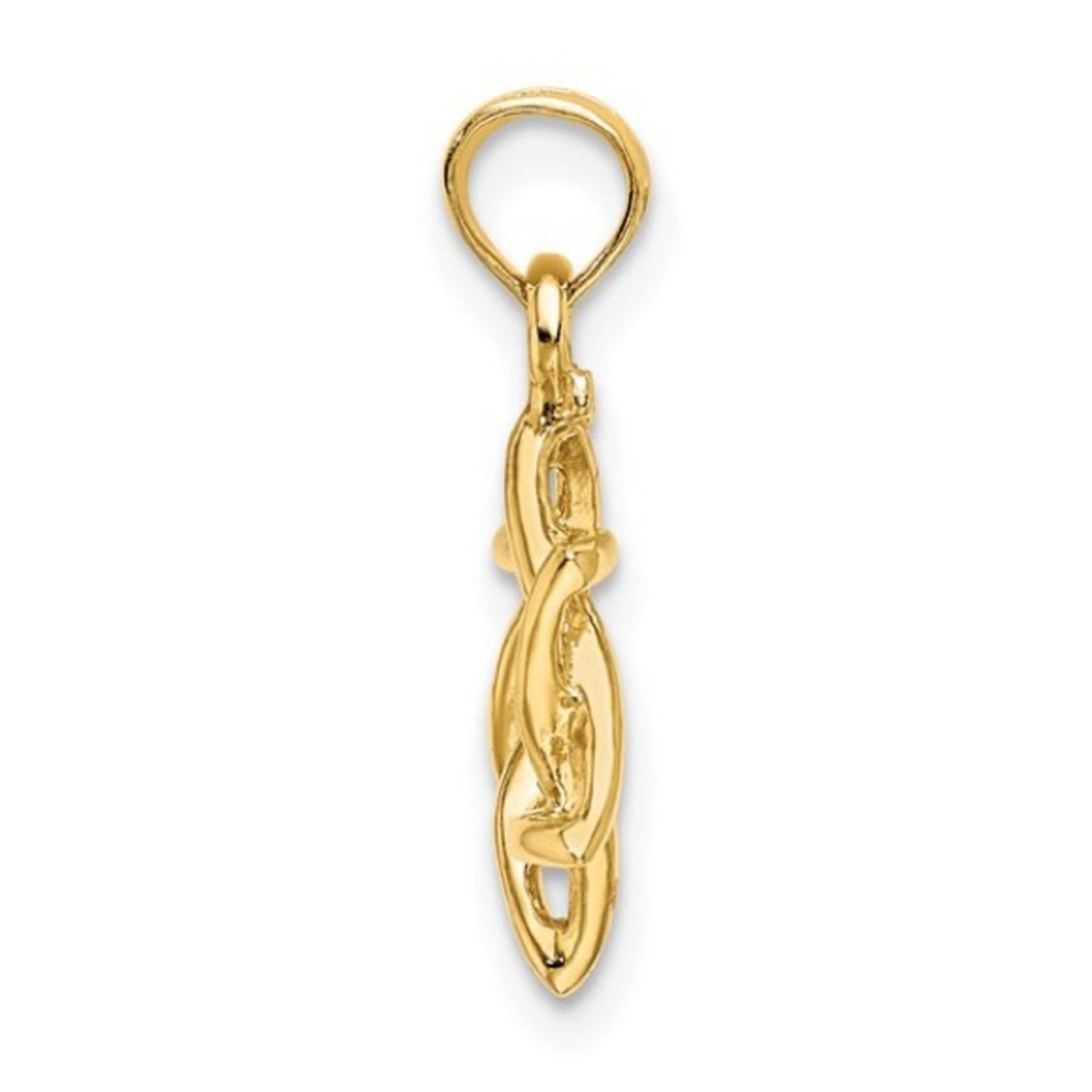 10k Yellow Gold Polished Star of David Charm – 3D Religious Pendant