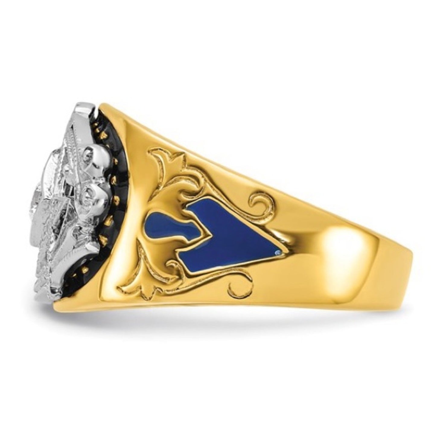 10k Gold Men's Diamond Blue Lodge Masonic Ring: A Symbol of Brotherhood