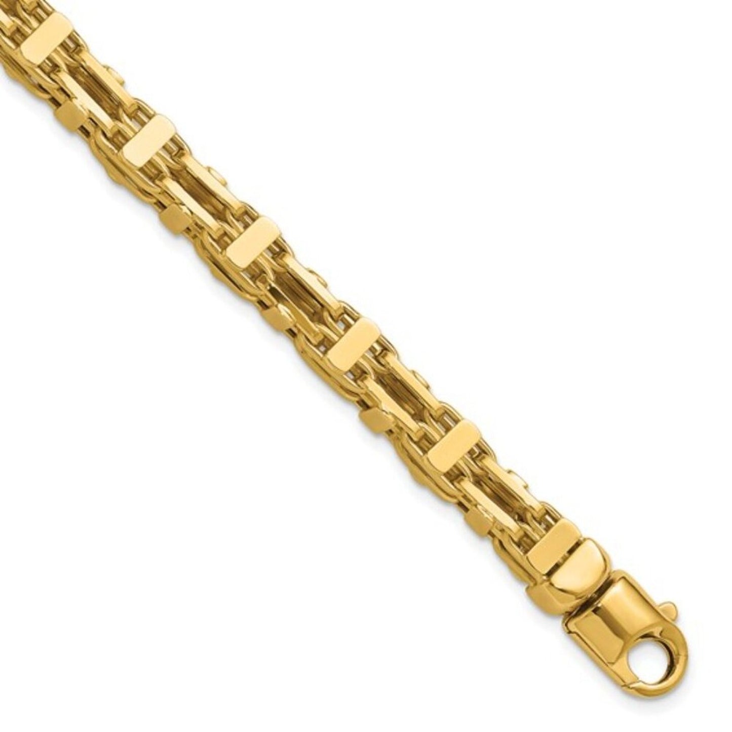 Leslie’s 14K Yellow Gold Polished Link Men's Bracelet | 8.5” | 21.18g | Made in Italy