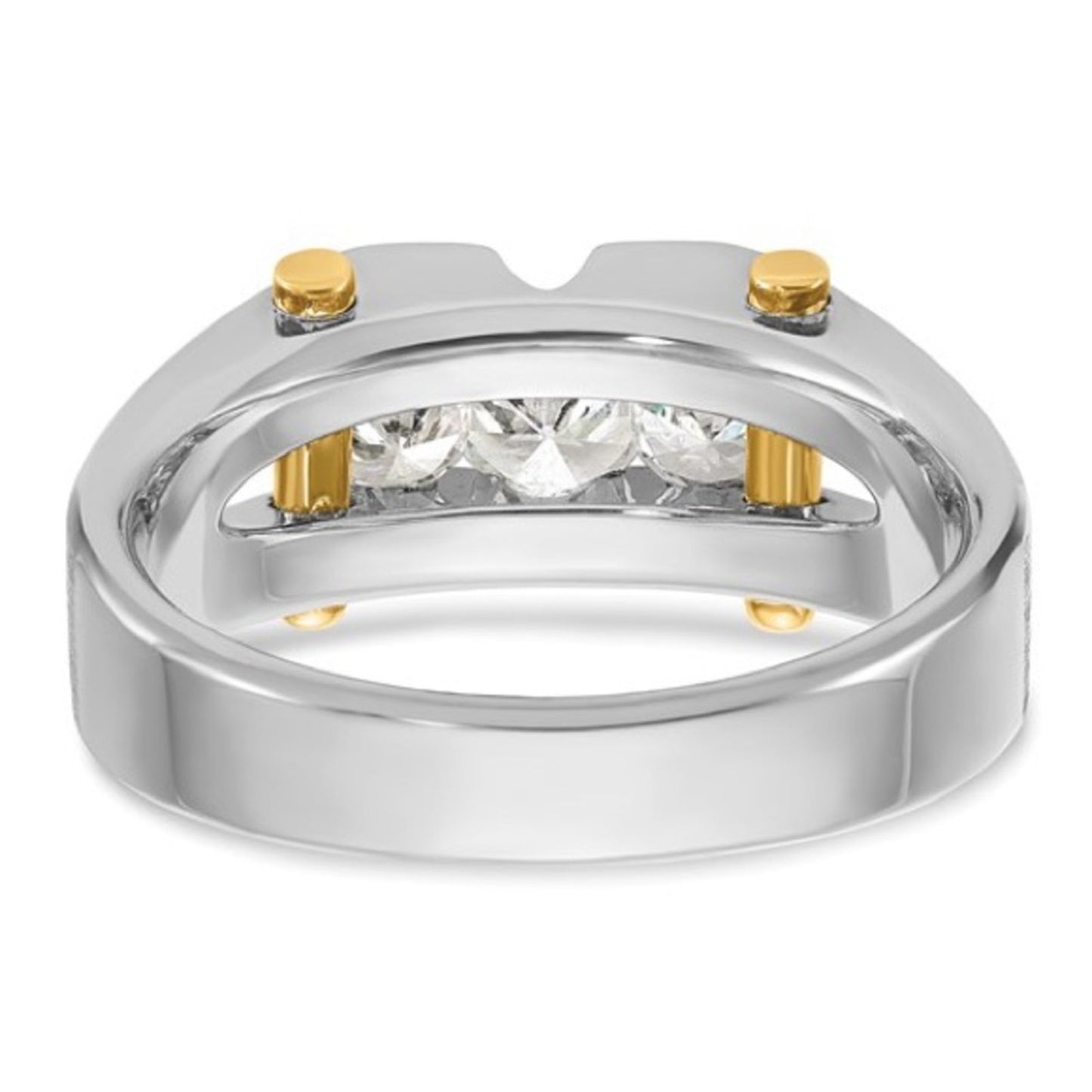IBGoodman 14K Two-Tone Men’s 3-Stone Diamond Ring (0.776 CTW, Lab Grown)