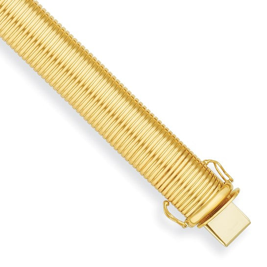 Herco 14K Gold Omega Bracelet - 7.25 inches long and 14.7mm wide