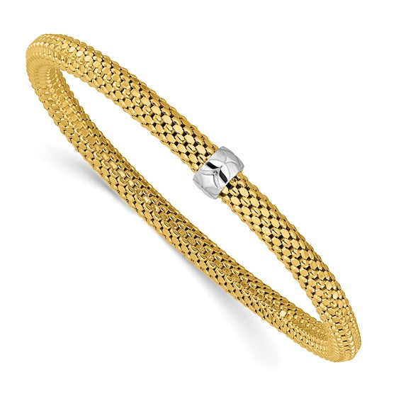 Herco 14K Two-tone Polished 4.6mm Stretch Bracelet