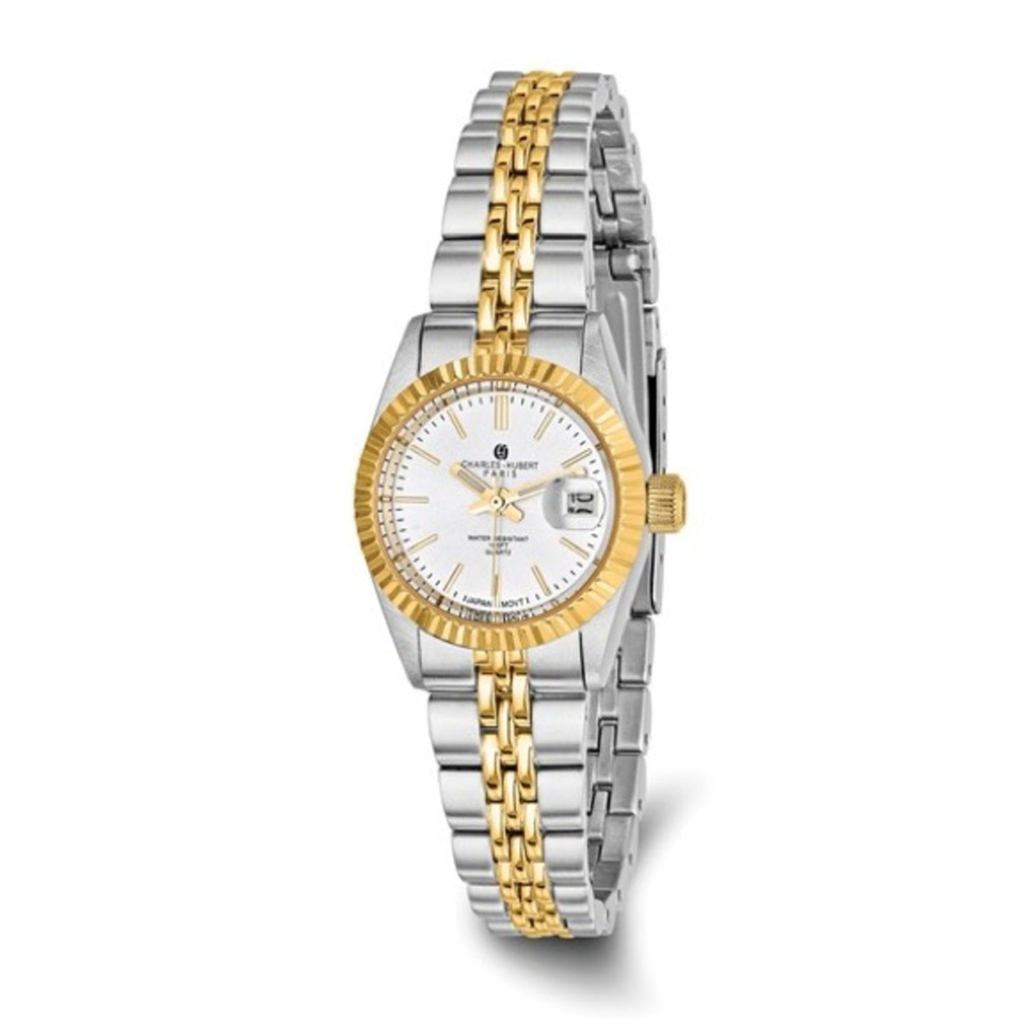 Ladies Charles Hubert Two-Tone Stainless Steel Date Watch | Quartz | Gift Boxed