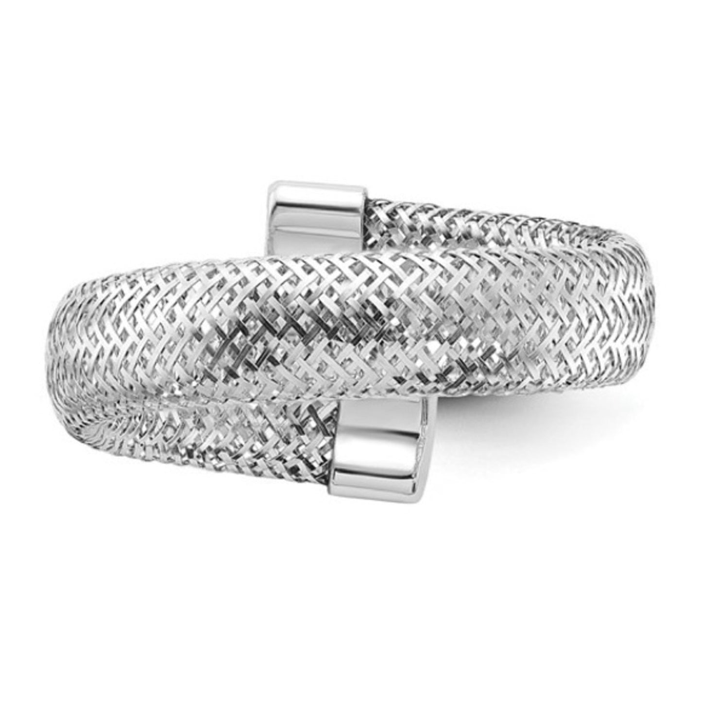 Leslie's 14k White Gold Mesh Bypass Stretch Ring