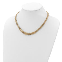 Load image into Gallery viewer, 18K Gold TAPERED BYZANTINE CHAIN, 18 inches long
