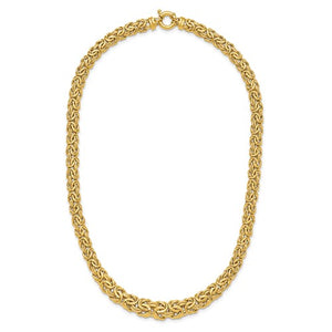 18K Gold TAPERED BYZANTINE CHAIN, 18 inches long