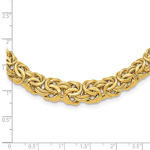 18K Gold TAPERED BYZANTINE CHAIN, 18 inches long