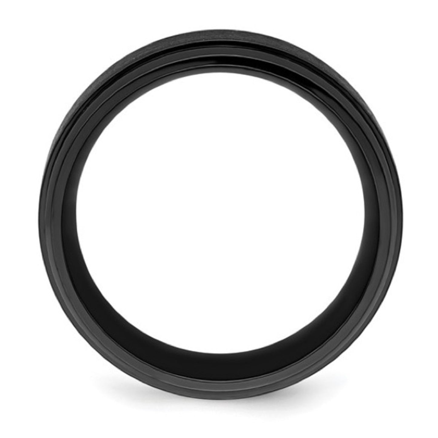 Chisel Black Zirconium 9mm Beveled Wedding Band - Brushed & Polished