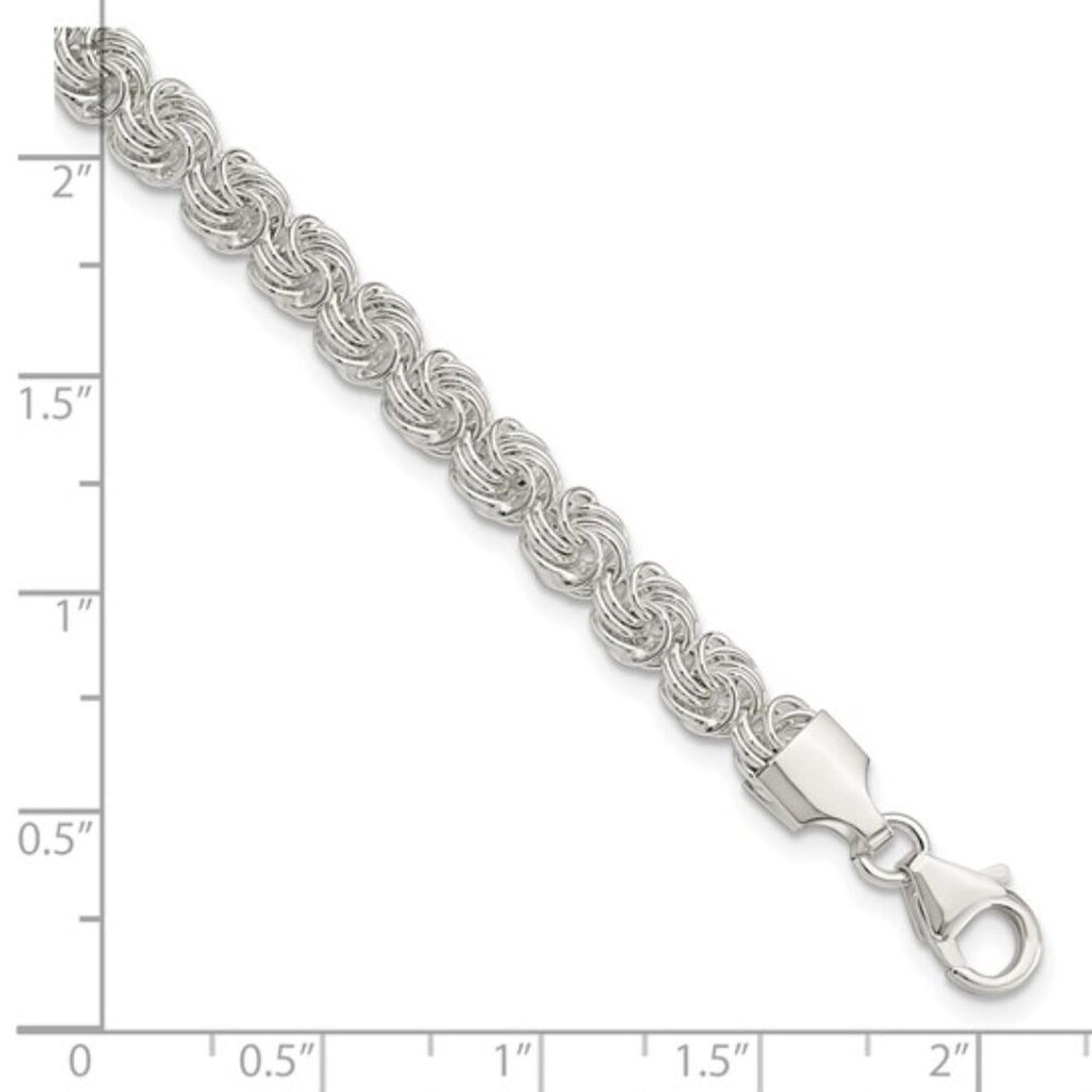 Sterling Silver Polished Love Knot Link Bracelet - 7.5” New