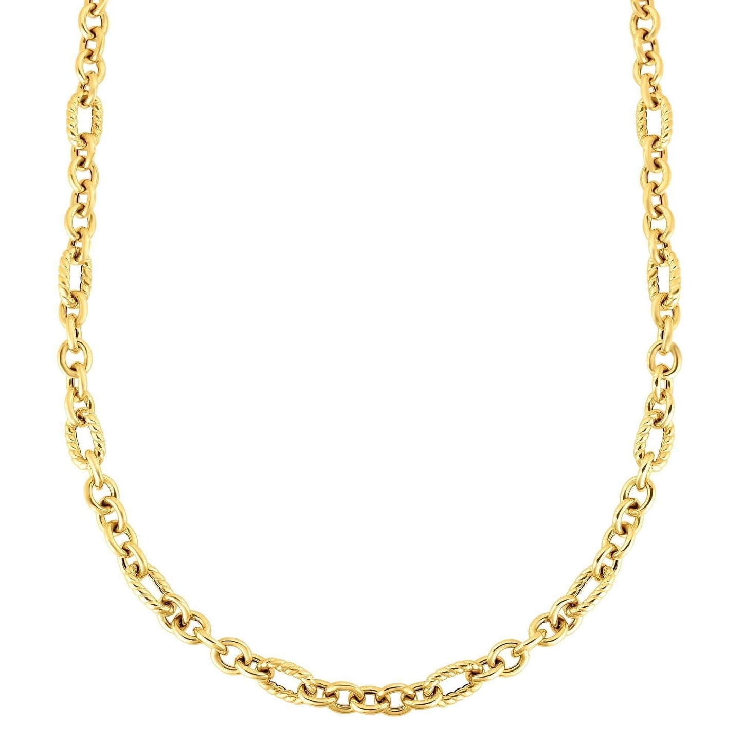 14K Gold Italian Cable Oval Link Necklace by Phillip Gavriel