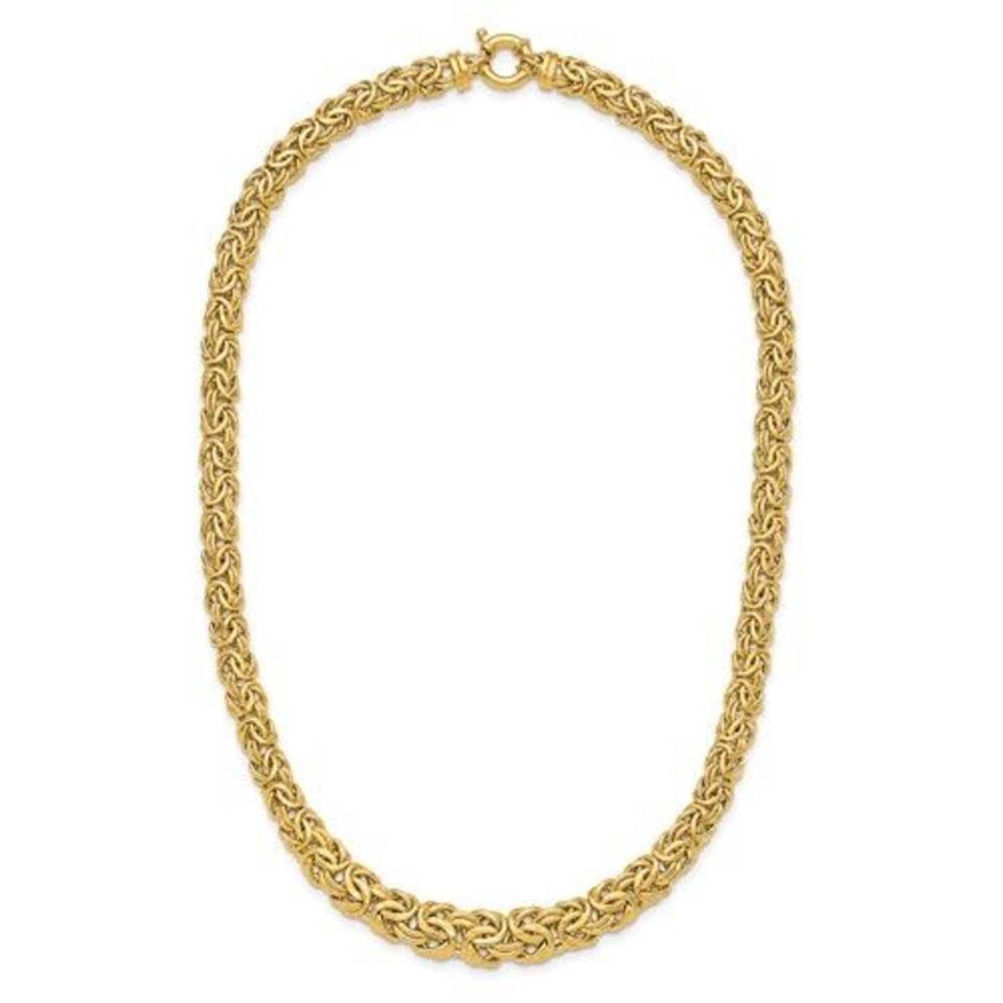 Herco 18K Polished and Textured 7.5mm Byzantine 18 inch Necklace