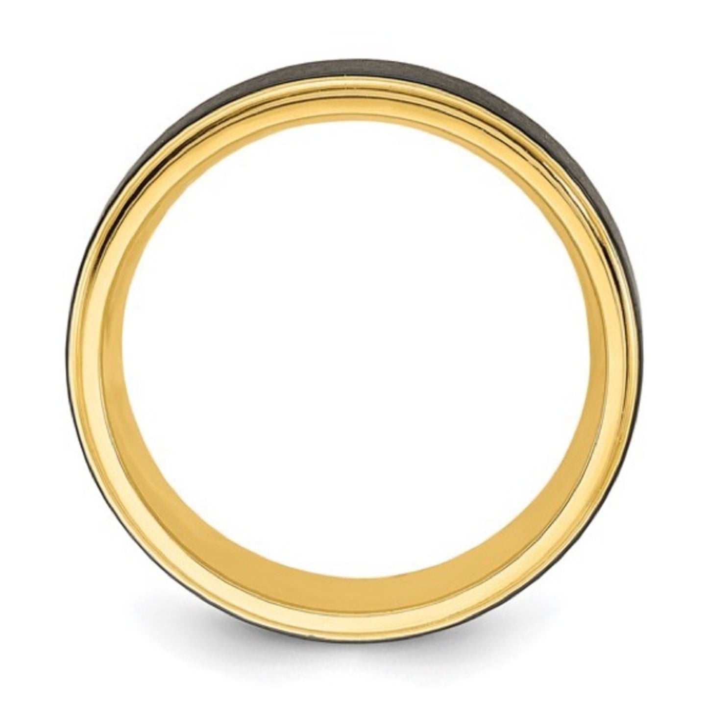 Chisel Black Zirconium & Gold IP-Plated 8mm Wedding Band - Two tone