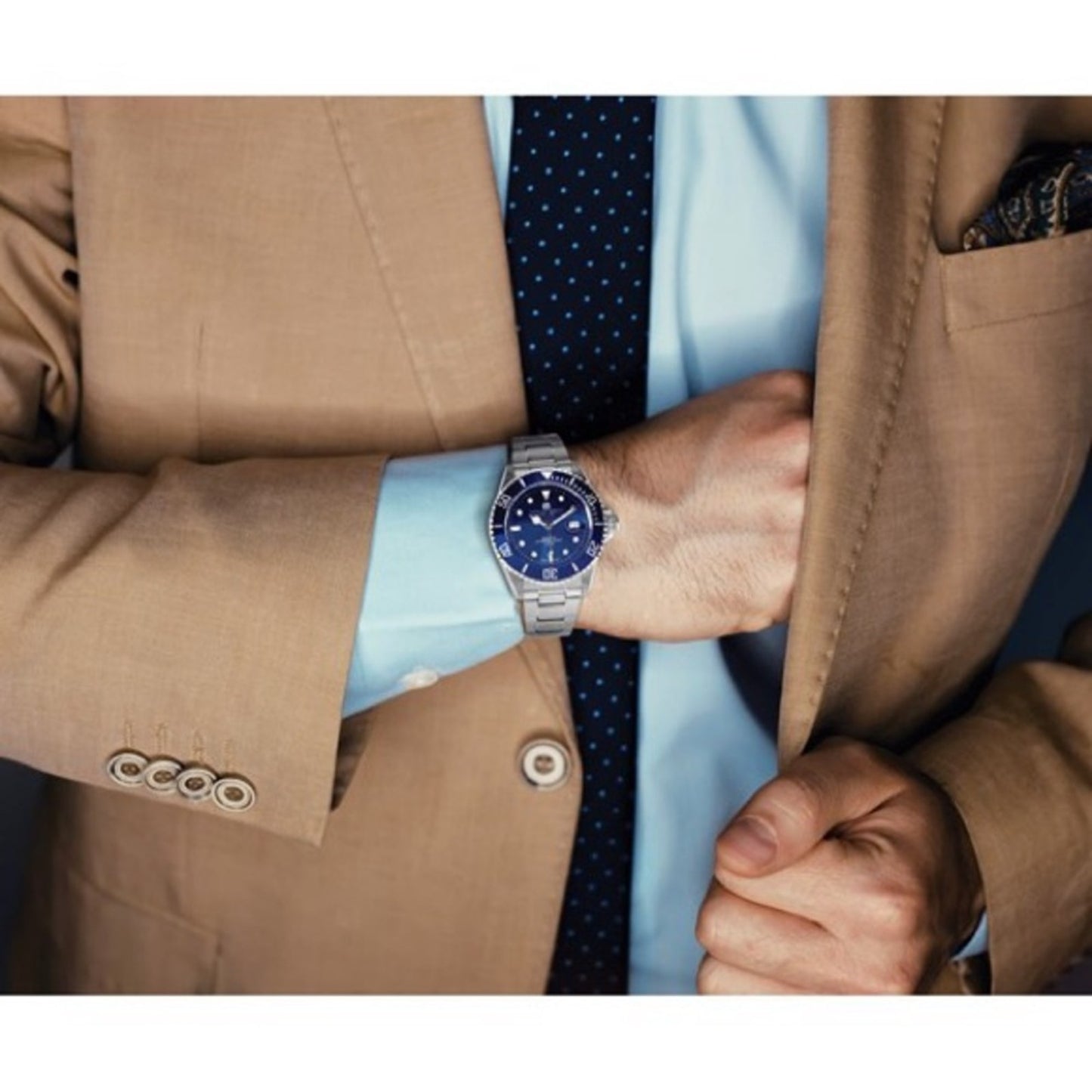 ⌚ Men’s Charles Hubert Stainless Steel Blue Dial Watch | Quartz | Gift Boxed