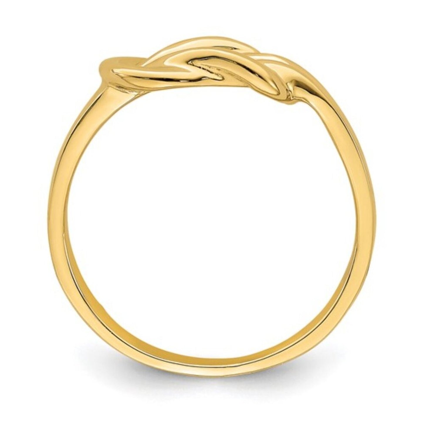 14K Yellow Gold Polished Freeform Love Knot Ring