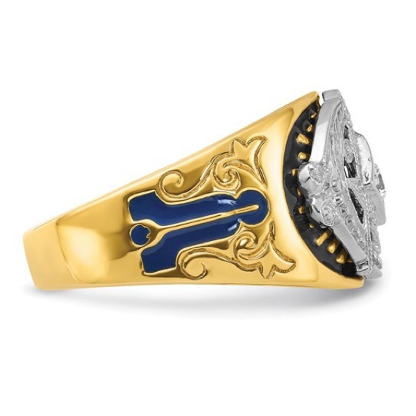 10k Gold Men's Diamond Blue Lodge Masonic Ring: A Symbol of Brotherhood