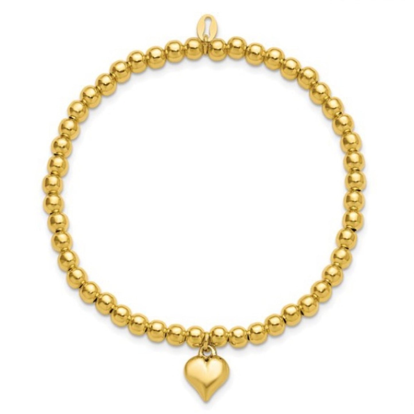 Stylish Gold Beaded Bracelet with heart charm