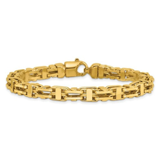 Leslie’s 14K Yellow Gold Polished Link Men's Bracelet | 8.5” | 21.18g | Made in Italy