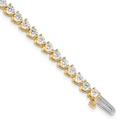 True Origin 14K Yellow Gold 4 3/4 carat Lab Grown Diamond VS+ F+ Tennis Bracelet